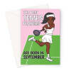 Tennis Birthday Card For Black Woman Born In September - A5 Portrait - 1 Card