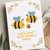 PREGNANCY ANNOUNCEMENT CARD, Babee Pregnancy surprise card, Bee Themed Baby Reveal, uncle, grand parent card. Baby Announcement cards. Bee - A6 - 4.1″ x 5.8″ - Single Card