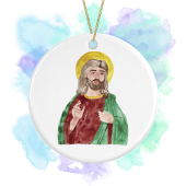 Religious Ceramic Hanging Decoration - Watercolour Jesus