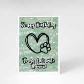'Happy Birthday to My Favourite Human' Blue Greetings Card