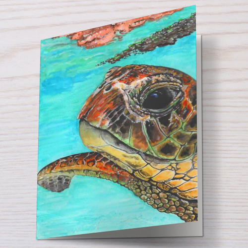 Sea Turtle - Greeting Card - Sea Turtle Art