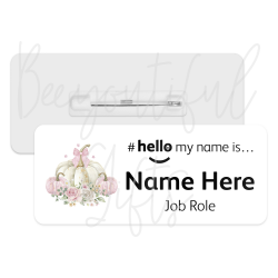 #hello my name is... Name Badge - Pink Pastel Pumpkins