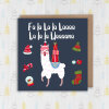 Fa la la la la llama alpaca in santa hat Christmas, Holidays card for friends, mates, buddies, male, female (Size A6/A5/A4/Square 6x6") - A6: Single card