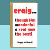 Funny Personalised birthday card for him or for her - brother, sister, dad, friend, mum, cousin - or anyone else's birthday. Hilarious card.