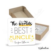 Personalised World's Best Uncle Drinks Coaster - Uncle Gift, Best Uncle Gift, Christmas Gift, Stocking Filler, Personalised Gift