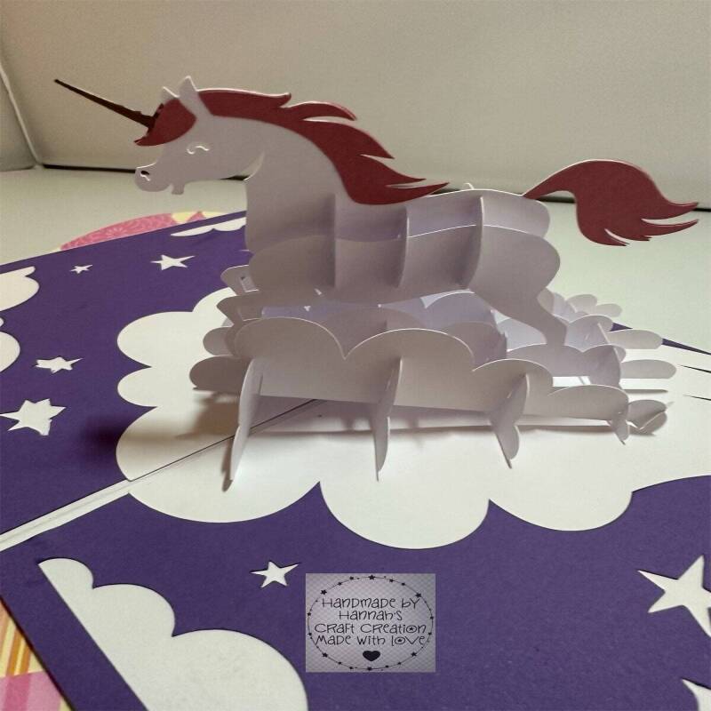 Magical Unicorn Surprise: Handcrafted Pop Up Greeting Card
