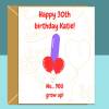 Funny 30th Birthday Card - Personalised - For Him or For Her - Perfect greetings card for someone turning 30 years old - Blank inside - Small