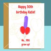 Funny 30th Birthday Card - Personalised - For Him or For Her - Perfect greetings card for someone turning 30 years old