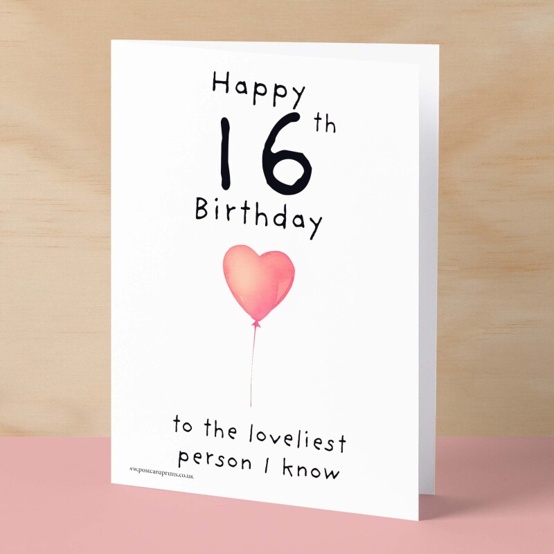 16th Birthday Card for Her Birthday Card Daughter 16th Birthday Card For Sister Birthday Card 16 th Birthday Card For Friend - Small (4x6) / Blank Message