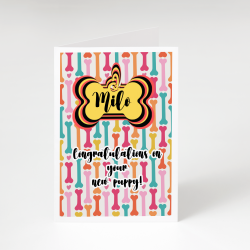 Personalised 'Congratulations on Your New Puppy' Greetings Card - A6 - 4.1" x 5.8"