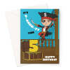 Pirate Birthday Card For Child Age 5 - A5 Portrait - 1 Card