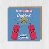 Sparks fly because you’re dynamite funny anniversary card for boyfriend, husband, wife, girlfriend, partner (Size A6/A5/A4/Square 6x6") - A6: Single card