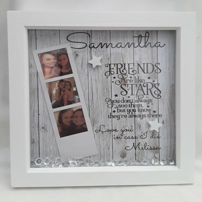 Personalised friend box frame,friend frame,friend gift,friends are like stars - No crystals - Without lights