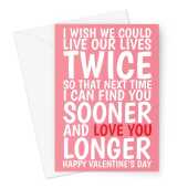 Heartfelt Love You Longer Valentine's Day Card Greeting Card