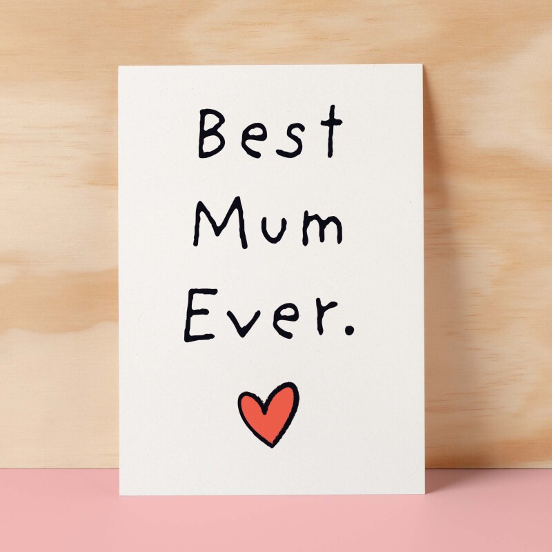 Mother's Day Card For Mum Happy Mother's Day Mothers Day card Mothering Sunday Mom Mommy Mum Mummy Best Mum Ever Card - Small (4x6) / Blank Message