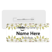 #hello my name is... Name Badge - White Lily Border