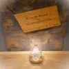 Glass Skull  Light Bottle on Wooden Base - Gothic Home Décor, Unique Artistic Ambience Lamp, Warm Glow, Table Lamp, Gift for Him, Cosy Light