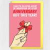 Wrapping up your anniversary gift this year funny, rude vagina, sex, fingers anniversary card for wife, girlfriend Size A6/A5/A4/Square 6x6" - A6: Single card