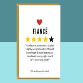 Funny Fiance Birthday Card - For Him - Personalised if required - For Fiance on his birthday - the duvet stealer - Adult - Cheeky Card