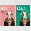 Greatest of All Time (G.O.A.T) Valentines card for wife, husband, girlfriend, boyfriend, partner (Animalyser) (Size A6/A5/A4/Square 6x6") - A6: Single card - Blue