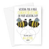 Bee Mr & Mrs Wedding Day Congratulations Card