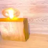 Large wooden Rustic Industrial Lamp Inset – Reclaimed Wood – Quirky Square Rectangle – Desk Lamp Table Lamp –