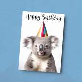 Birthday Card For Him or Her Fun Birthday Card of A Koala Happy Birthday Card For Mum, Dad, Sister Brother