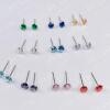 925 Silver Stud Birthstone Earrings - Jan - Garnet