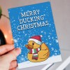 Merry Ducking Christmas funny autocorrect fucking duck Christmas, Holidays, Xmas, festive card for friend, mate (Size A6/A5/A4/Square 6x6") - A6: Single card