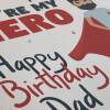 You're my hero superhero birthday card for Dad, father, daddy, papa from son, daughter, child (Size A6/A5/A4/Square 6x6") - A6: Single card