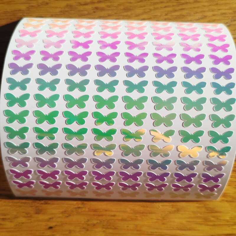 Butterfly Stickers 1cm wide 120 in a set - Pink