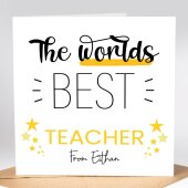 Teacher Card - The World's Best Teacher, Personalised