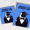 Waddle I do without you? Penguin in clothes Valentine's Day card for wife, husband, girlfriend, boyfriend (Animalyser) Size A6/A5/A4/Square - A6: Single card