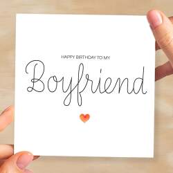 Boyfriend Birthday Card Romantic Card for Boyfriend Love Greeting Card Special Boyfriend Birthday Gift Heartfelt Message Card for Him - Square (6x6) / Blank Message