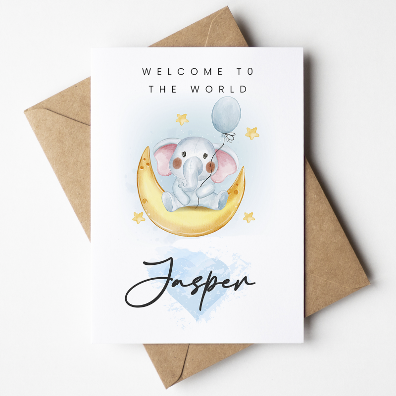 New baby card - Welcome To The World New Baby Boy Card - A6 - 4.1" x 5.8"