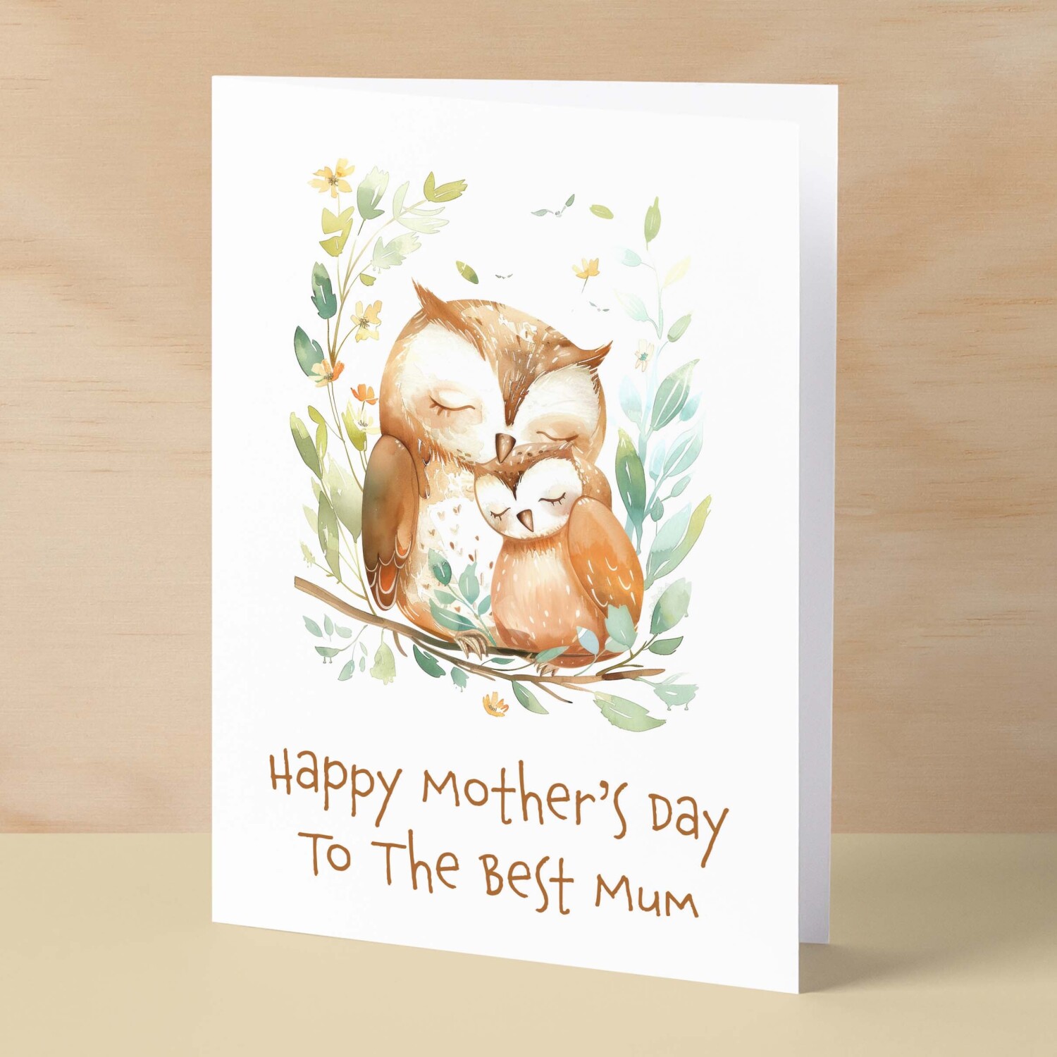 Mother's Day Card For Mum Cute Owls Mother's Day Mothers Day card Mothering Sunday Happy Mother's Day Card For Mom Mommy Mum Mummy - Small (4x6) / Blank Message