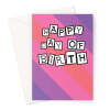 Happy Day Of Birth - Pink Birthday Card - A5 Portrait - 1 Card