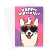 Corgi Dog Birthday Card