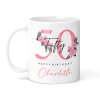 Personalised 50th Birthday Mug - Personalised Mug for 50th Birthday Gift For For Her Personalised Gift Fifty Birthday Personalised Mug - Standard 10oz Mug