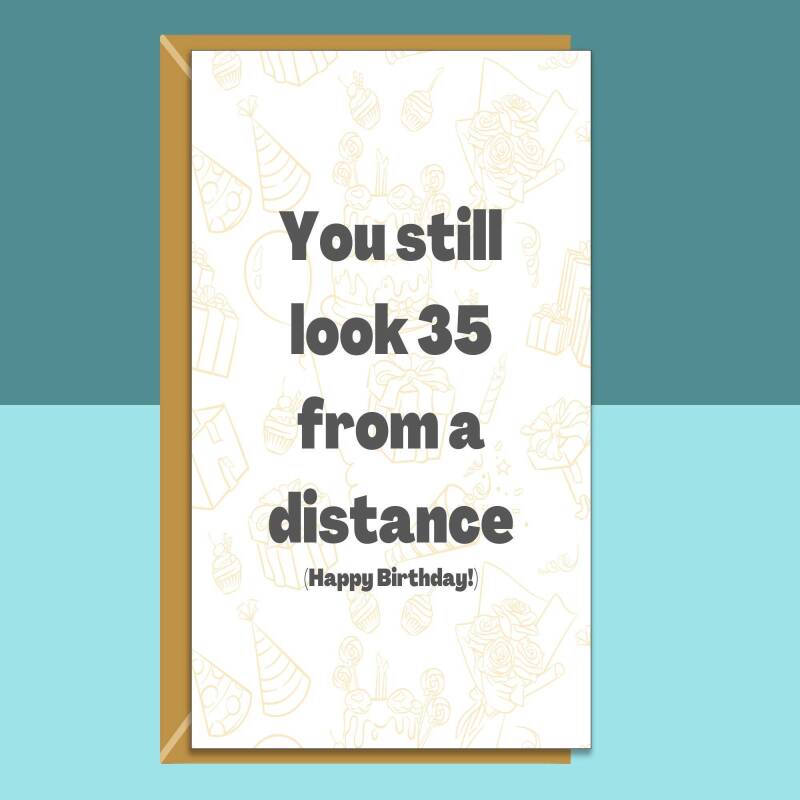 Funny 36th Birthday Card - Personalised inside if required - For Him or For Her - Perfect greetings card for someone turning 36 years old - Blank inside - Small