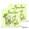 MOJITO Cocktail Personalised Coaster, Cocktail Mojito Coaster, Fathers Day gift, Christmas Coaster, Secret Santa, Birthday Gift, Home Bar. - Single Coaster