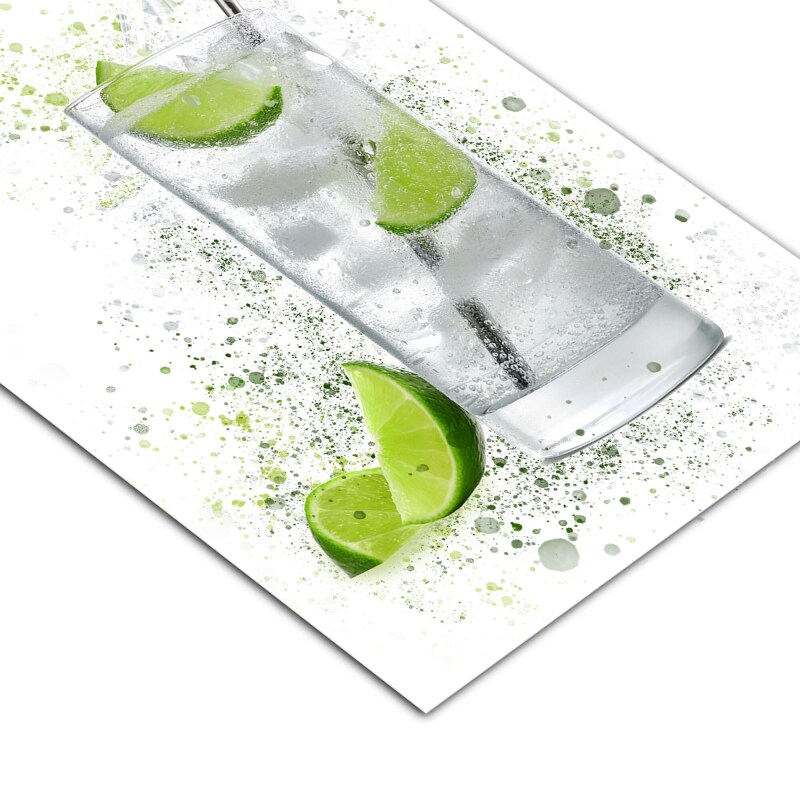 VODKA & LEMONADE Splatter Art Print, High Gloss Print, Splash Art, Home Decor, Home Bar Custom Drink Art Cocktails Vodka, Lime and Lemonade - A6