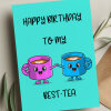 Happy Birthday To My Best-Tea Funny Best Friend Card, Personalised Birthday Card , Cute Bestie Birthday Card, Cute Best Tea Birthday Cards - A6 - 4.1″ x 5.8″ - Add a Message