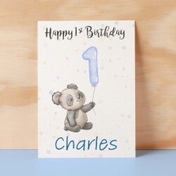 Personalised 1st, 2nd, 3rd, 4th, 5th Birthday Card for Son, Grandson, Nephew, Godson, Boys Panda Card - 1 - One - Blank Message