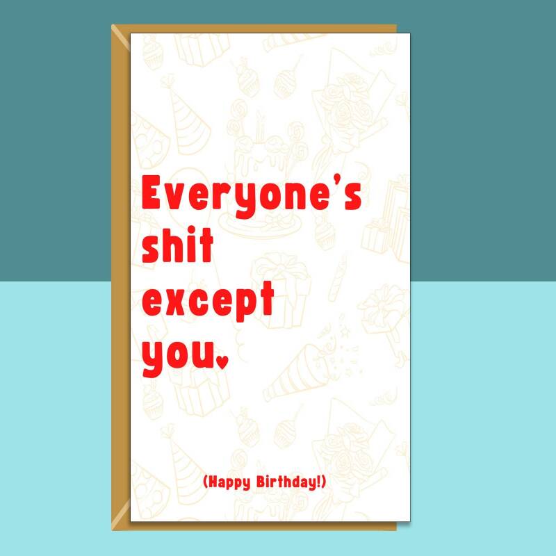 Funny Personalised Birthday Card - For Boyfriend, Girlfriend, Husband, Wife - Ideal Cheeky Rude Birthday Card - Blank inside - Regular - Matte