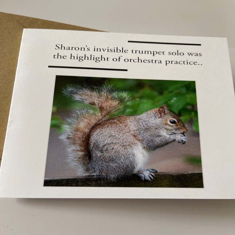 Birthday Card - Squirrel Trumpet Funny Humour