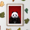 Panda in clothes, animal print, wall art - A5 - Glossy