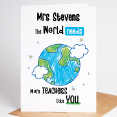 The Best Teacher In The World Personalised Teacher Card
