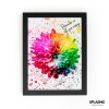 RAINBOW FLOWER Splatter Art Print, High Gloss Print, Splash Art, Home Decor, Romantic Art, Floral Prints Custom Art Work - A6