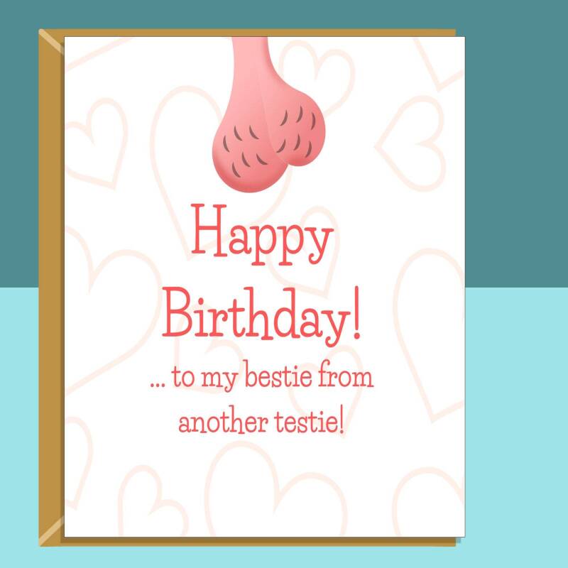 Funny Bestie Birthday Card - Personalised Best Friend Card - Ideal rude card for your mate - Blank inside - Regular - Matte